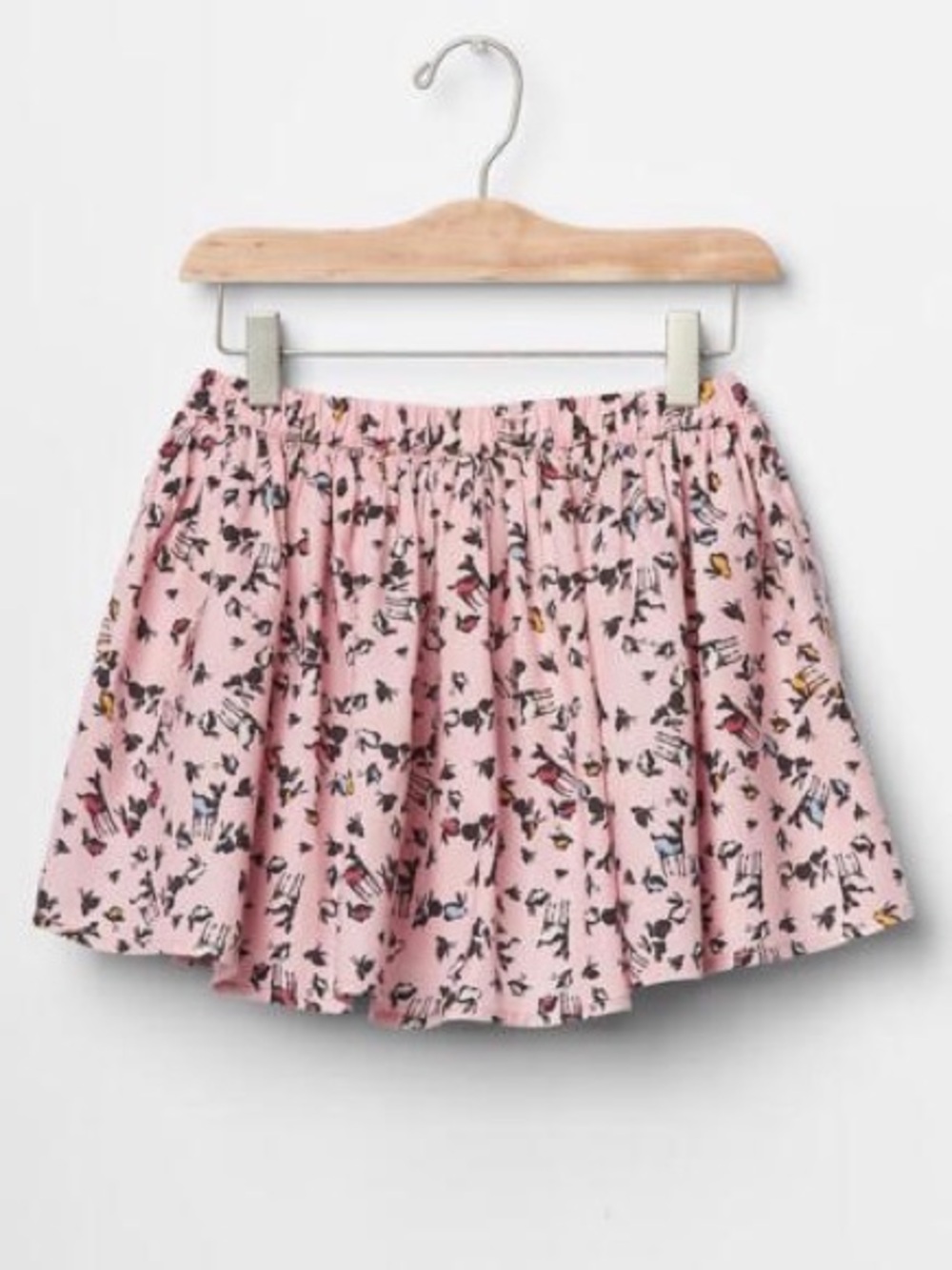 GAP Pink Floral Tiered Circle Skirt